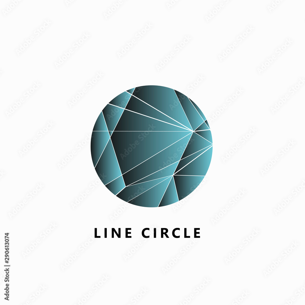 Aufkleber abstract network connection. vector circle illustration on white square background