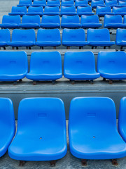 Blue chair on the grandstand