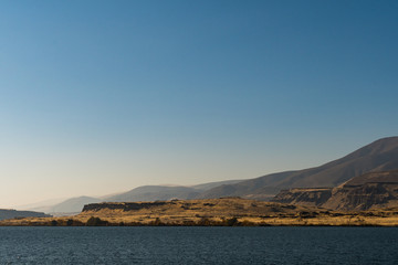 View of the Washington state side of the Columbia River that borders the state of Oregon