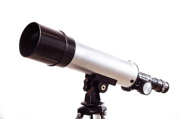 telescope on a white background laid