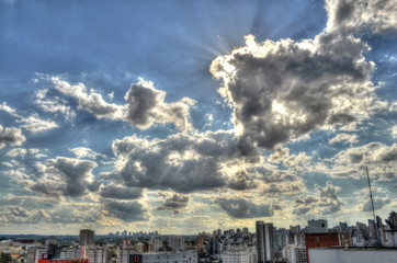 Fototapeta na wymiar HDR city sky
