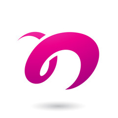 Magenta Curvy Fun Letter N Illustration