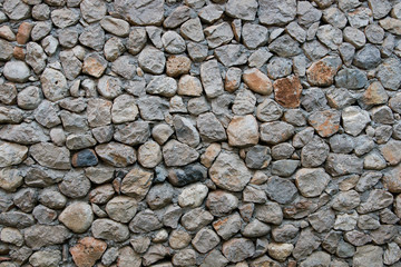 Gray wall of large stones full frame