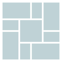 Obraz premium Vector Mood Board & Branding Presentation. Creative Theme Mood Board, Logo Template, Collage Frames with Universal Colour Palette. Picture Display & Montage.