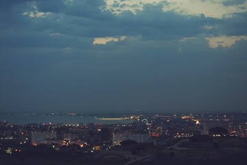 view of city at night