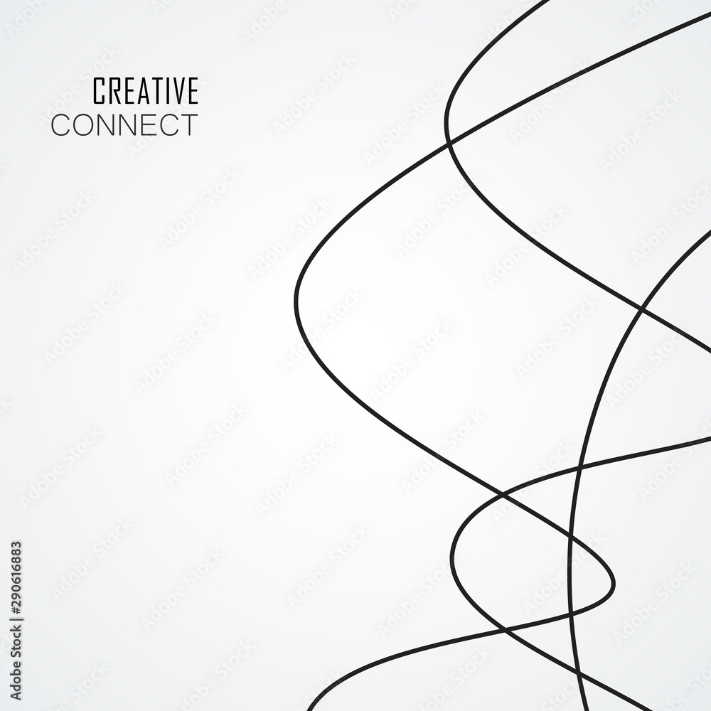 Poster abstract vector background with connected smooth lines