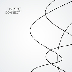 Abstract vector background with connected smooth lines