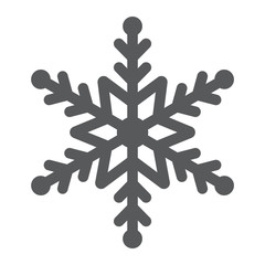 Snowflake glyph icon, winter and ice, snow sign, vector graphics, a solid pattern on a white background.