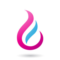 Magenta Letter E Shaped Fire Icon Illustration