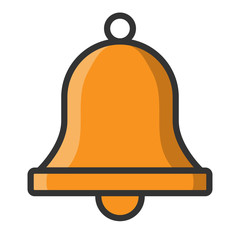 Orange bell icon vector illustration