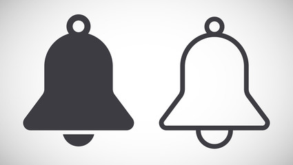 Bell icon flat and line art vector illustration
