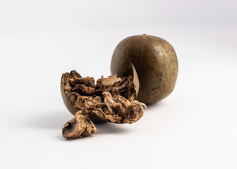 dried monk fruit - luo han guo on white background