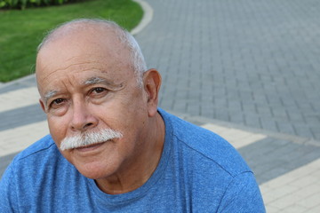 Senior retired man looking at camera 