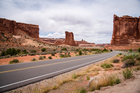 Road into Arches National Park