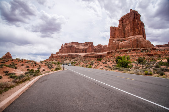 Road into Arches National Park