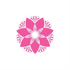 beautiful pink flower illustration for company logo and icon
