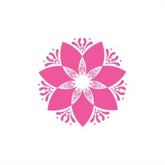 beautiful pink flower illustration for company logo and icon