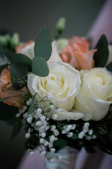 wedding bouquet of white roses