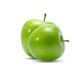 green apple fruit isolated on white background