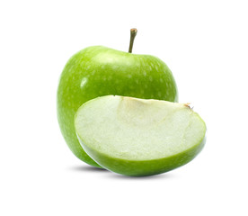 green apple fruit isolated on white background