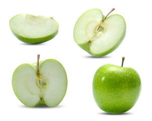 green apple fruit isolated on white background