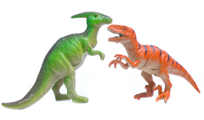 dinosaurs toys isolated  on white background