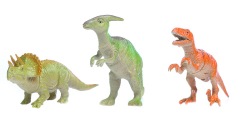 dinosaurs toys isolated  on white background