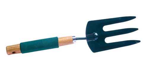 Garden tools shovel and fork isolated on white background