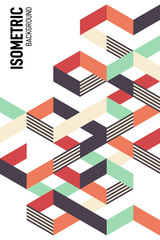 Abstract isometric geometric shape layout design template poster background