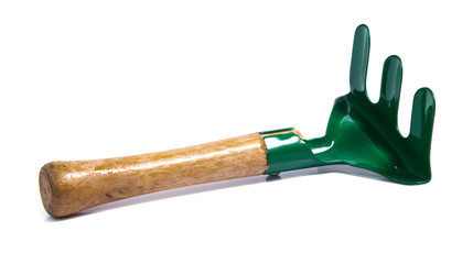 Garden tools shovel and fork isolated on white background