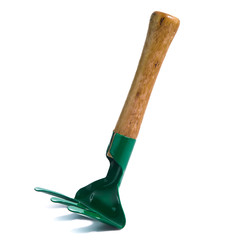 Garden tools shovel and fork isolated on white background