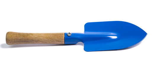 Garden tools shovel and fork isolated on white background