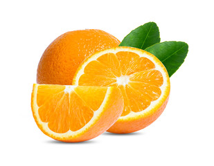 Orange fruit. Orang slice isolate on white background
