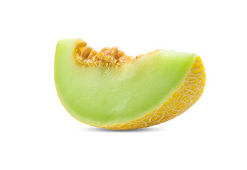cantaloupe melon fruit isolated on white background