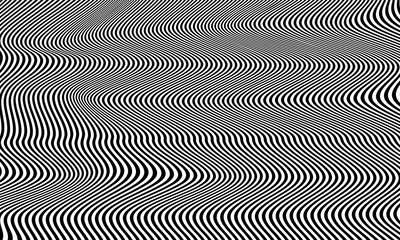 Optical illusion striped wrapped background vector design.