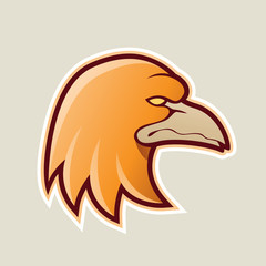 Orange Eagle Head Cartoon Icon Illustration