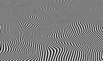 Optical illusion striped wrapped background vector design.