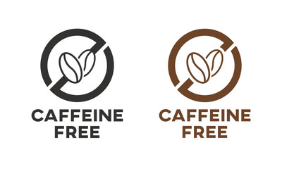 Caffeine free icon sign. Isolated coffee beans vector design.
