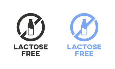 Lactose free icon sign vector design. Lactase deficiency mark. - obrazy, fototapety, plakaty