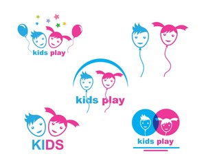 kids icon  logo vector illustration