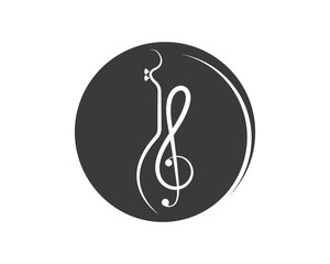 note guitar icon logo vector illustration design