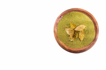 Coca leaves and flour - Erythroxylum coca