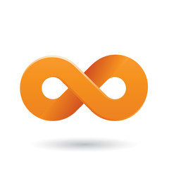 Orange Shaded and Thick Infinity Symbol Illustration