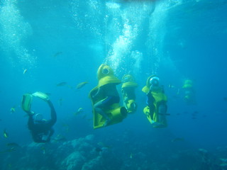 Fototapeta na wymiar Underwater scooter Bahamas