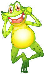 Happy frog on white background