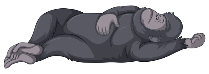 Gorilla sleeping on white background © GraphicsRF