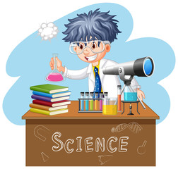 Scientist doing experiment in science lab