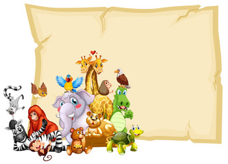 Border template design with cute animals