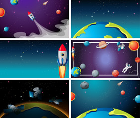 Set of outer space scenes