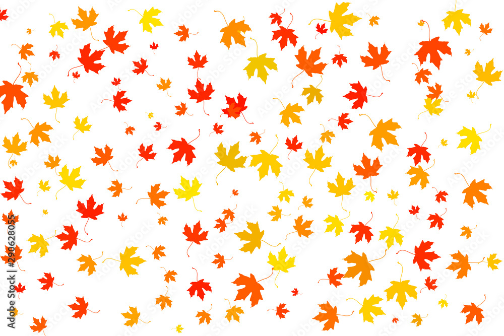 Sticker Multi colored autumn leaves background